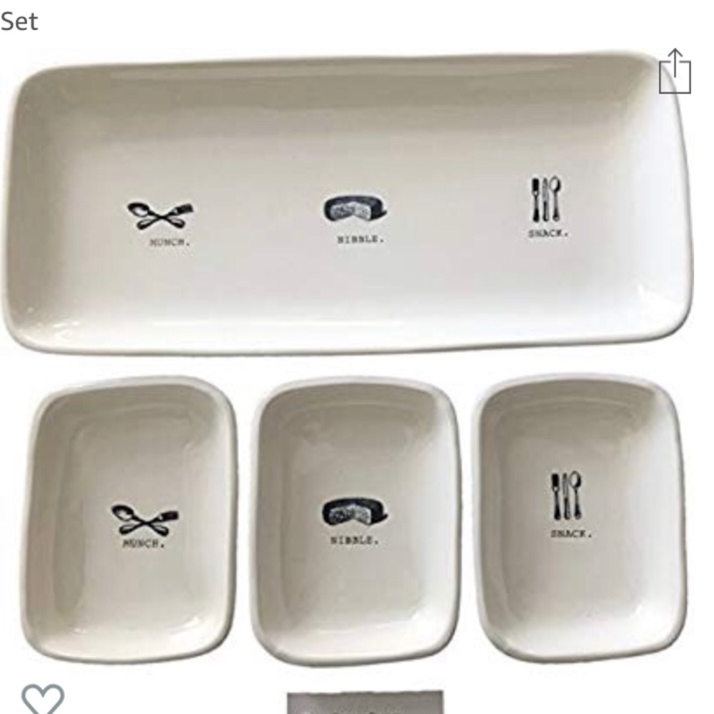 NWT Rae Dunn Munch Nubble Snack serving set